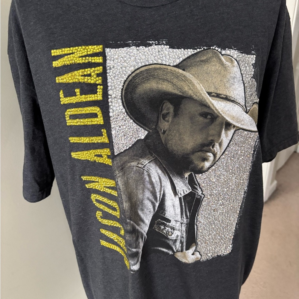 Custom bling Jason Aldean tour shirt size XL crystal